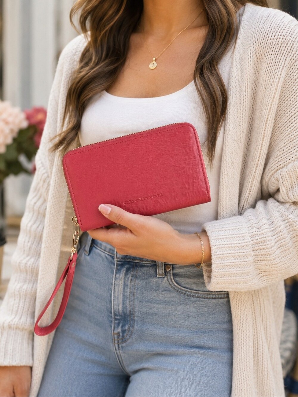 Chelmon Coral Pink Zip Around Wrislet Wallet